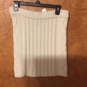 aerie Cream Cable Knit Pencil Skirt